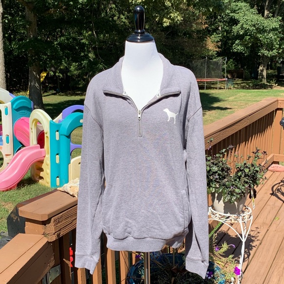 PINK Victoria's Secret Tops - PINK Victoria’s Secret 1/4 Zip Pullover Sweatshirt